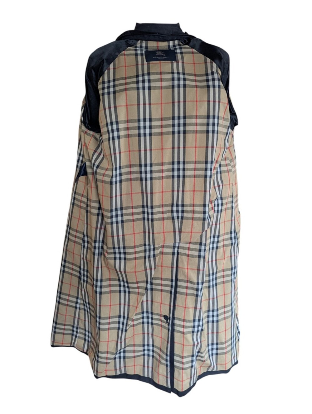 Burberry Classic Check Lined Jacket in Black & Beige, Black and Red Lining - Picture 14 of 15